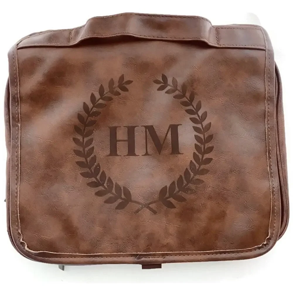 H&M Brown Travel Toiletry Bag Makeup Shaving Organizer Dopp Kit Men Women